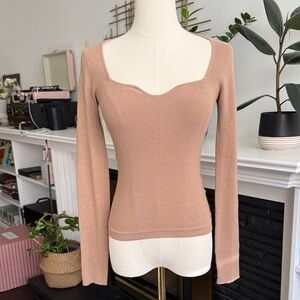 Wilfred Ribbed Knit Top in camel